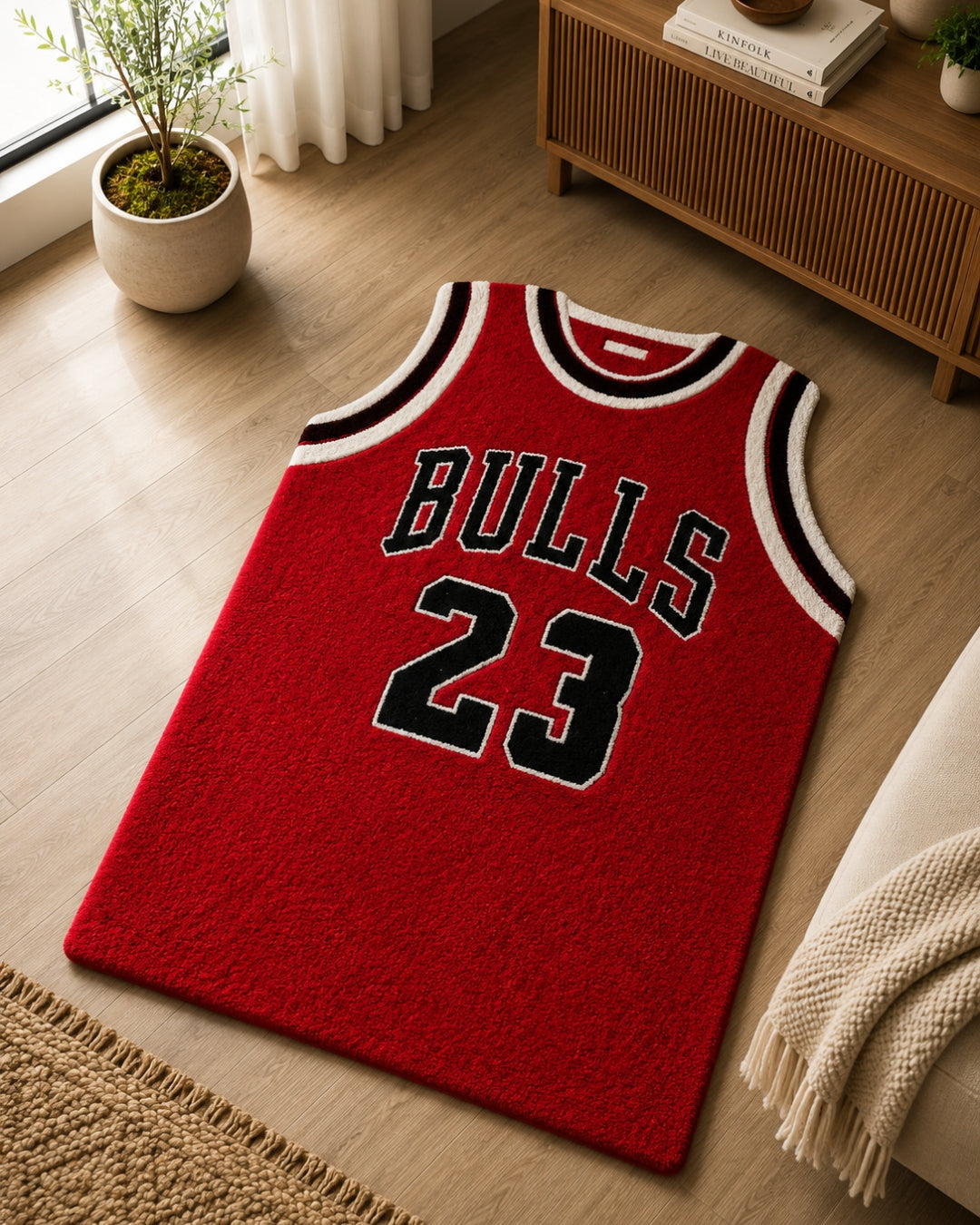 Chicago Bulls #23 Jersey Shaped Tufted Rug