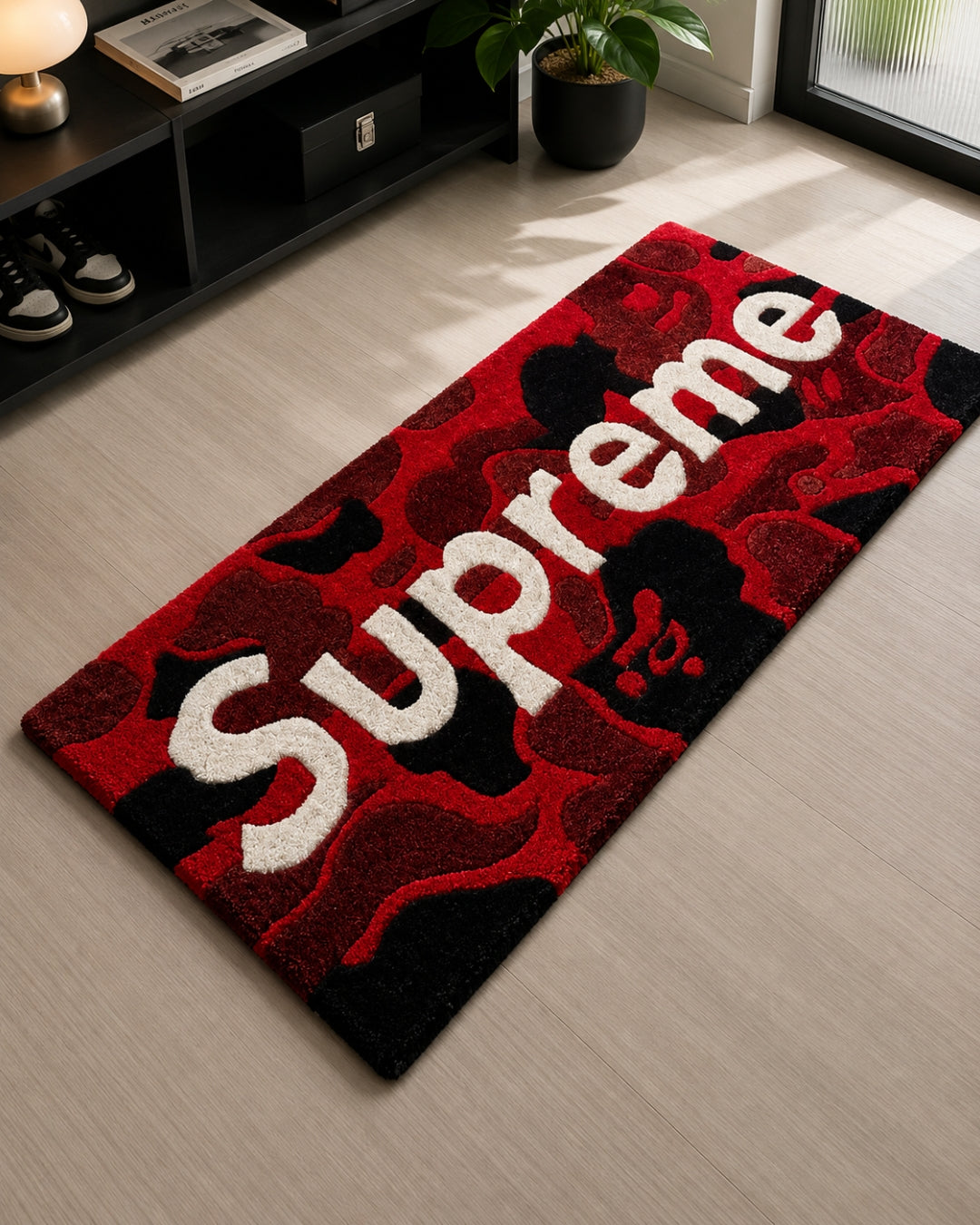 Supreme Red Camo Runner Rug