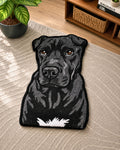 Black Staffy Dog Portrait Rug