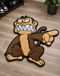 Angry Monkey Pointing Die-Cut Tufted Rug