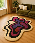 Psychedelic Wavy Tongue Abstract Area Rug