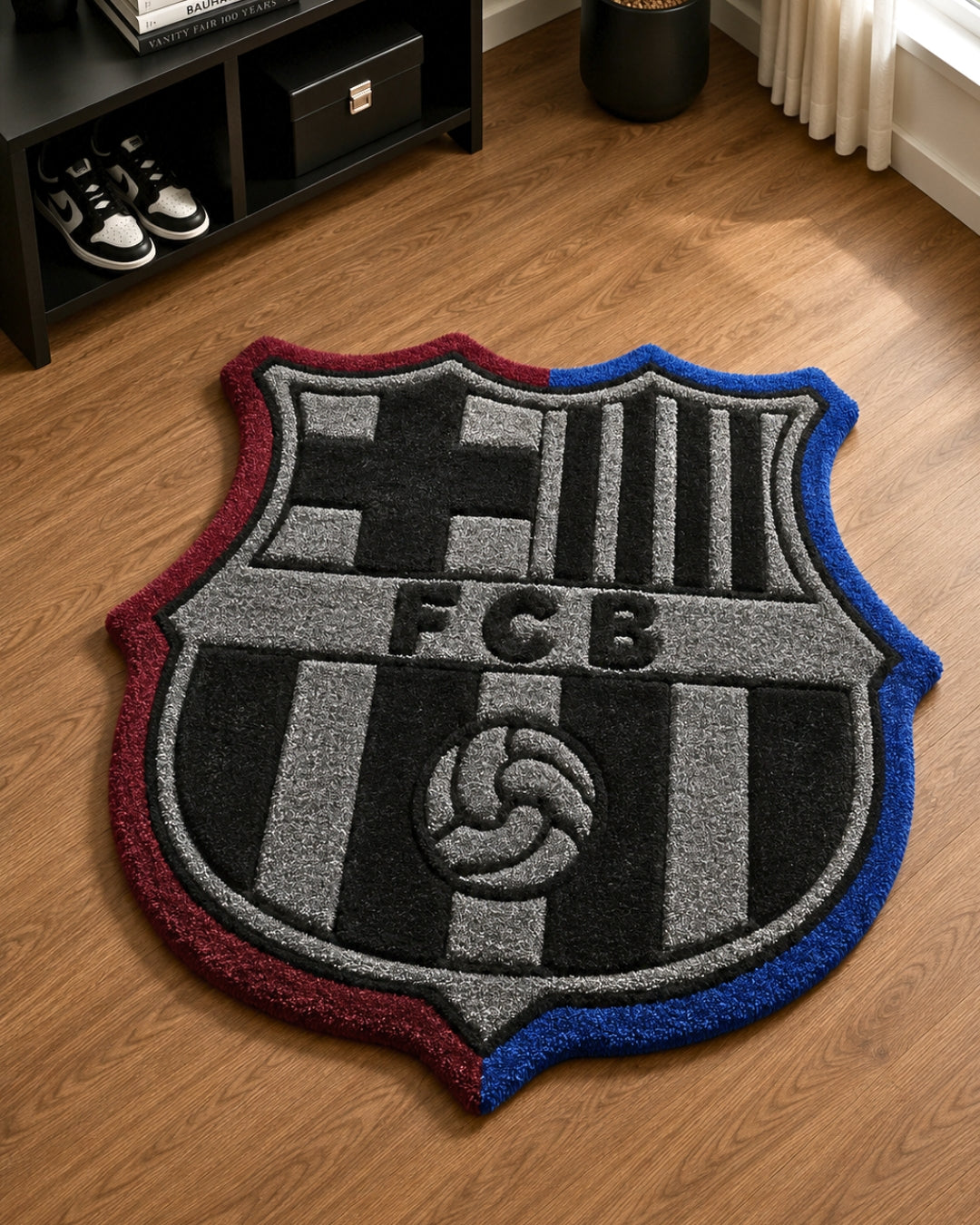 FC Barcelona Crest Shaped Tufted Rug